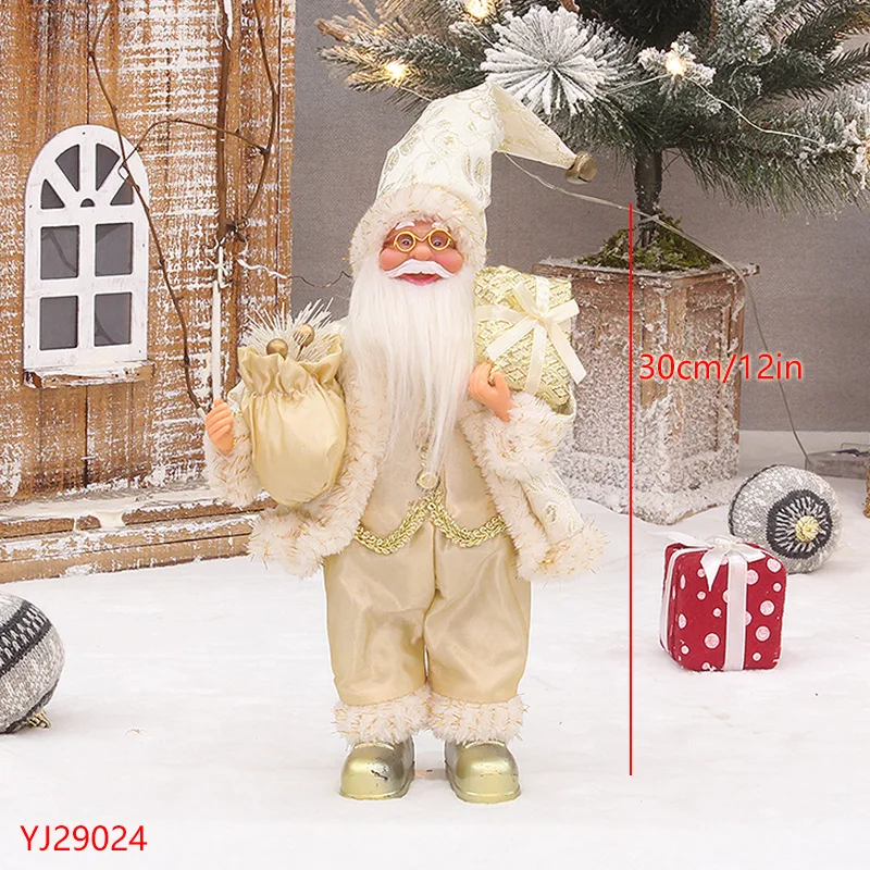 

1pc New 30cm Standing White Beard Santa Claus Doll Dwarf Christmas Old Man Decoration Party Supplies New Year Birthday Gifts