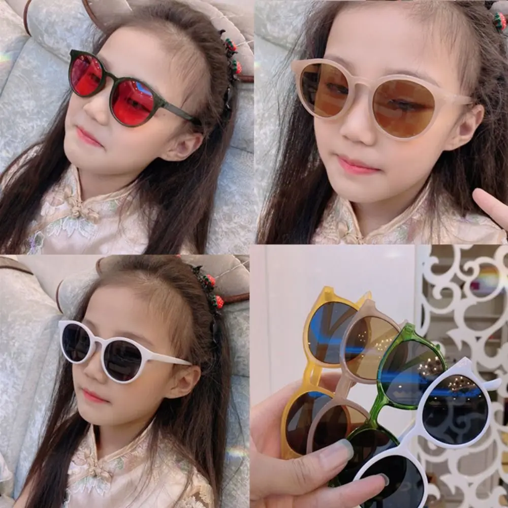 Kacamata Anak UV400 Bentuk Bulat, Tren Streetwear, Kacamata Hitam Bulat untuk Aktivitas Luar Ruangan, Produk Eyewear untuk Anak Laki-laki dan Perempuan