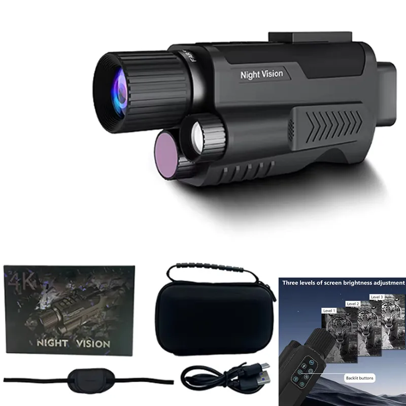 

4K 600M бинокль ночного видения инфракрасные очки ночного видения для взрослых 8-кратный цифровой зум 40MP 2600 мАч перезаряжаемый фото-видео