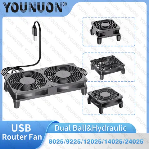 5V USB 라우터 팬 TV 박스 쿨러 80mm 92mm 120mm 240mm PC DIY 쿨러 W/나사 보호 네트 자동 데스크탑 팬