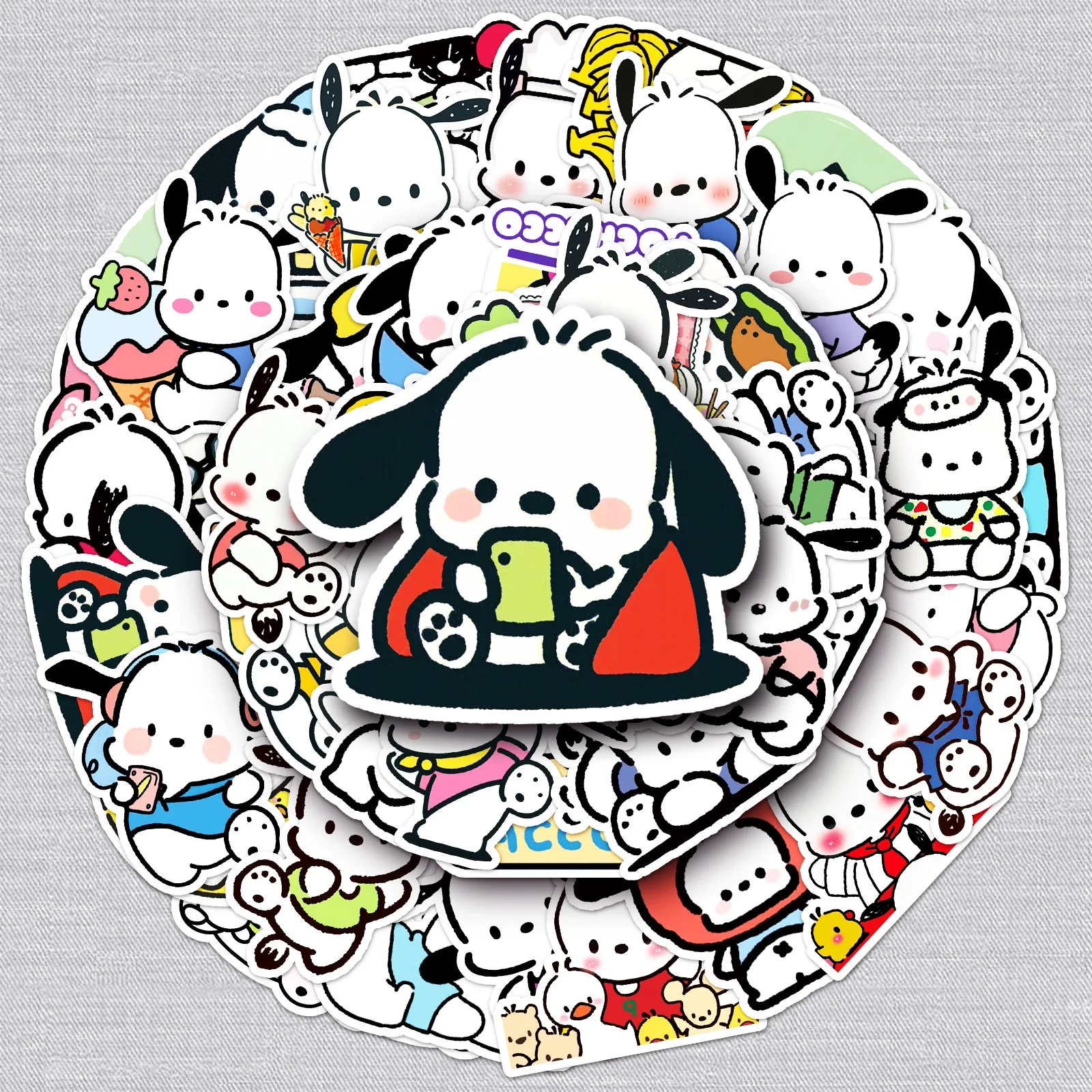 50 Stks/set Sanrio Serie Hoge Kwaliteit Pochacco Stickers Kawaii Pochacco Cartoon Decoratie Diy Hand Account Dagboek Stickers Geschenken