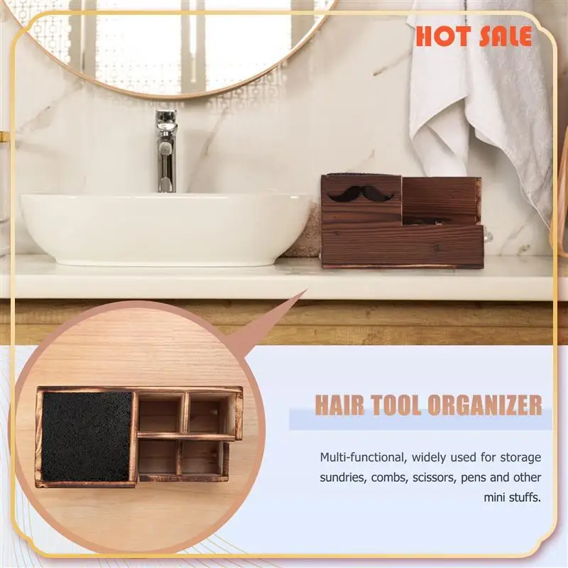 ABFA Wood Hairdressing Tool Box Hair Salon Shear Holder Hair Cutting Scissors Rack Storage Container Barber Tools Holder