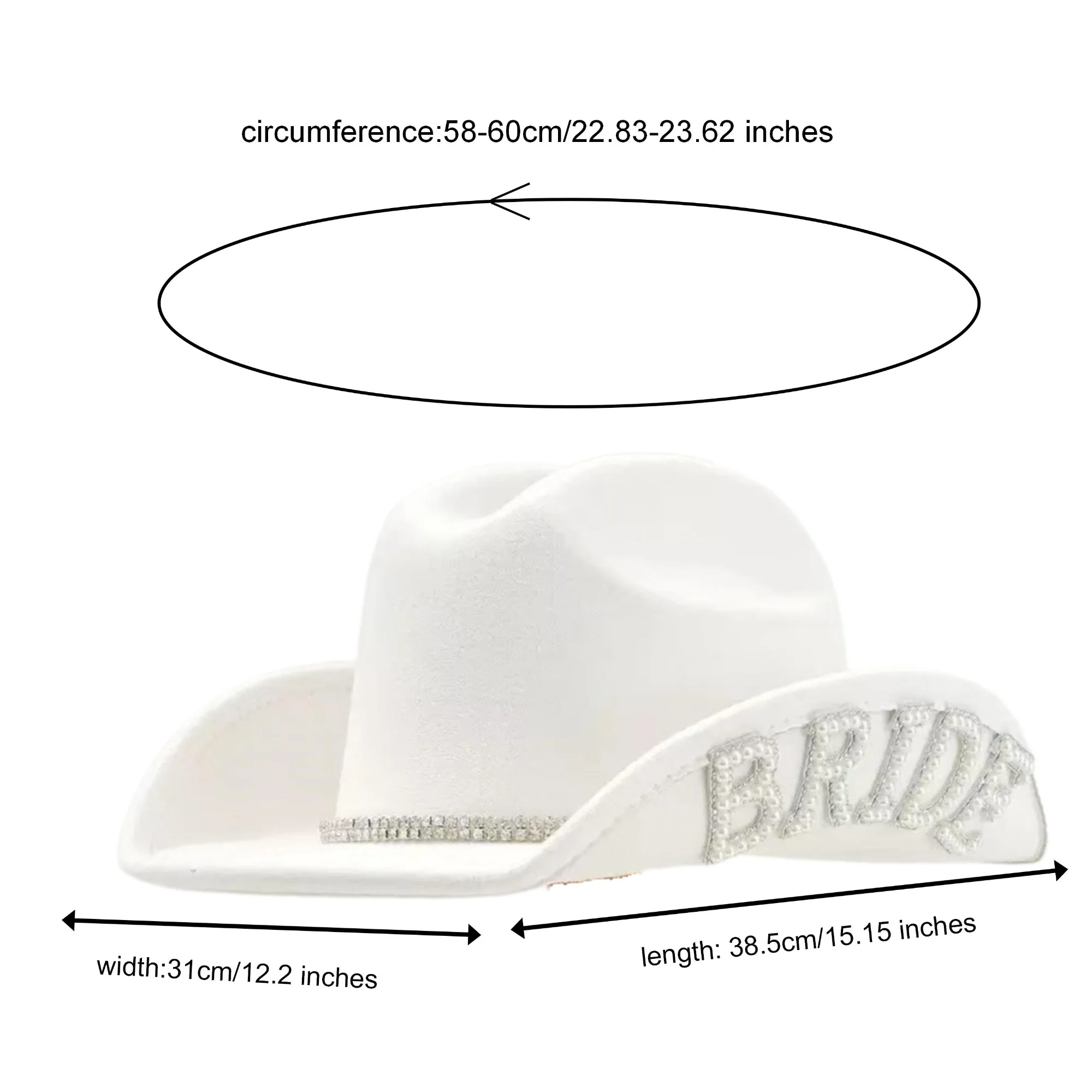 Disco Beach Cowboy Hat Rhinestone Woman for Cowgirl Costume, Top Hats, Rave Festival Accessories view 5