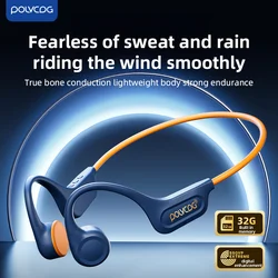 POLVCDG Auricular de conducción ósea inalámbrico 32G Bluetooth IPX5 resistente al sudor golf correr y ciclismo X15