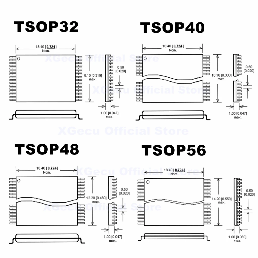 Adaptador ZIF todo en uno TSOP32/40/48/56 (SN-ADP-056-0.5), solo para programador T56