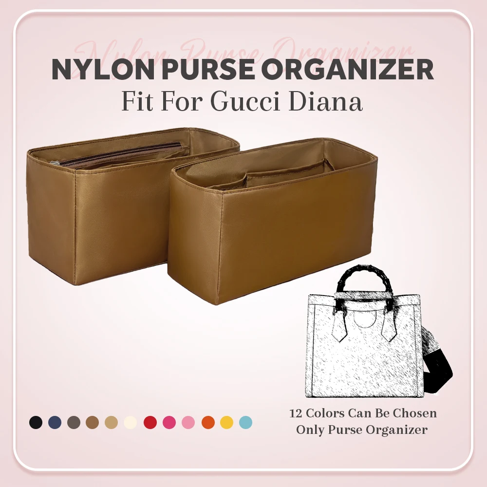 

Nylon Purse Organizer Insert, Inner Liner Storage Bag Insert Fit for Gucci Diana Tote Inside Bag Cosmetics Storage Bag Insert