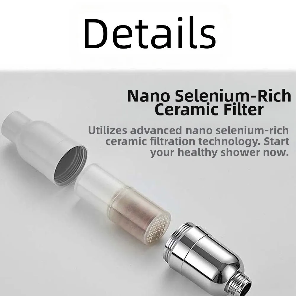 

6inch Shower Heads High Pressure Pressurized Technology Water-saving Round Shower Nozzle 304 Stainless Steel with 1.5M Soft Hose