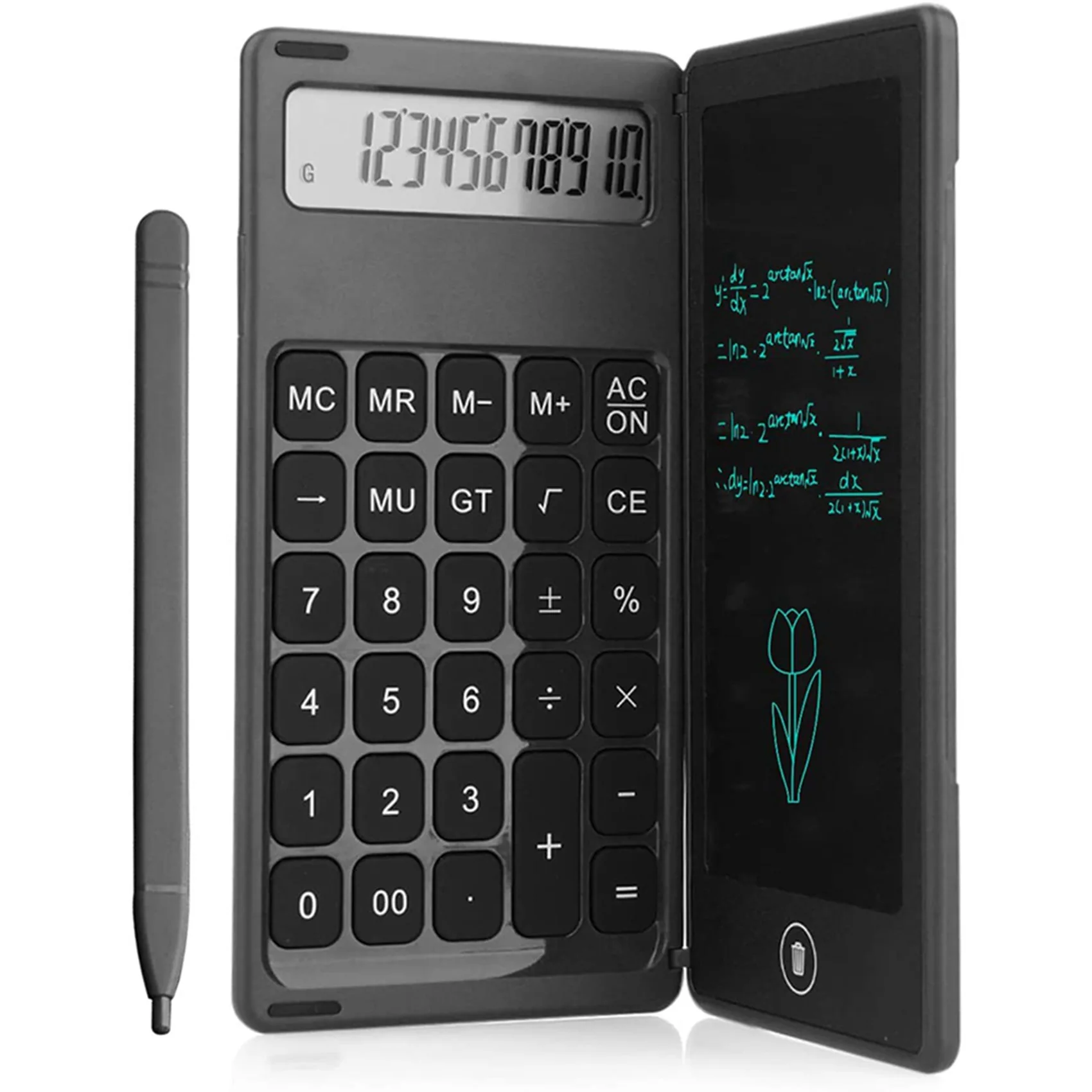 Superior-3X Calculator Notepad 6 Inch LCD Writing Tablet Digital Drawing Pad With Stylus Pen Erase Button Lock Function Black