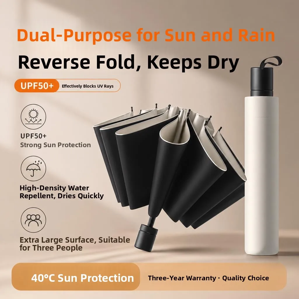 

Portable Sunshade Umbrella UV Protection Unisex Outdoor Folding Rain And Sun Two-Use Compact Size Home Daily Use Umbrella
