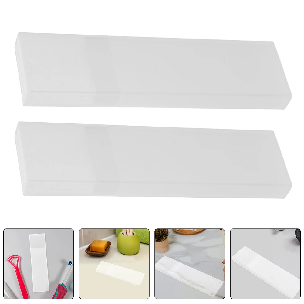 

2pcs Tongue Scraper Storage Box White Plastic No Deformation Portable Travel Case Daily Use Sturdy Reusable al Caretongue