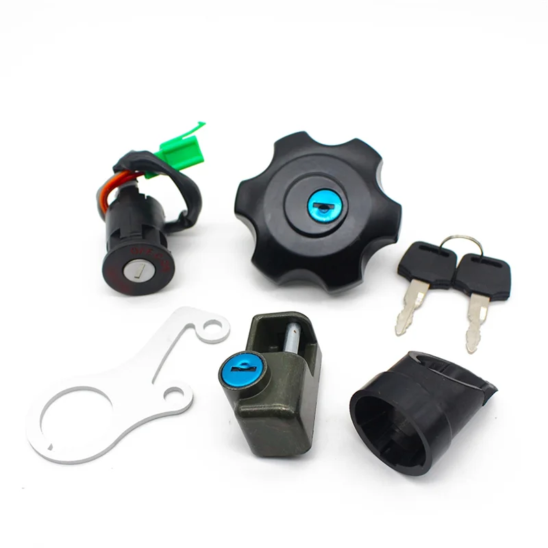 Motorcycle Ignition Key Switch Fuel Gas Cap Seat Lock Kit for Suzuki DRZ400 DR-Z400SM 37101-29812 44200-29820