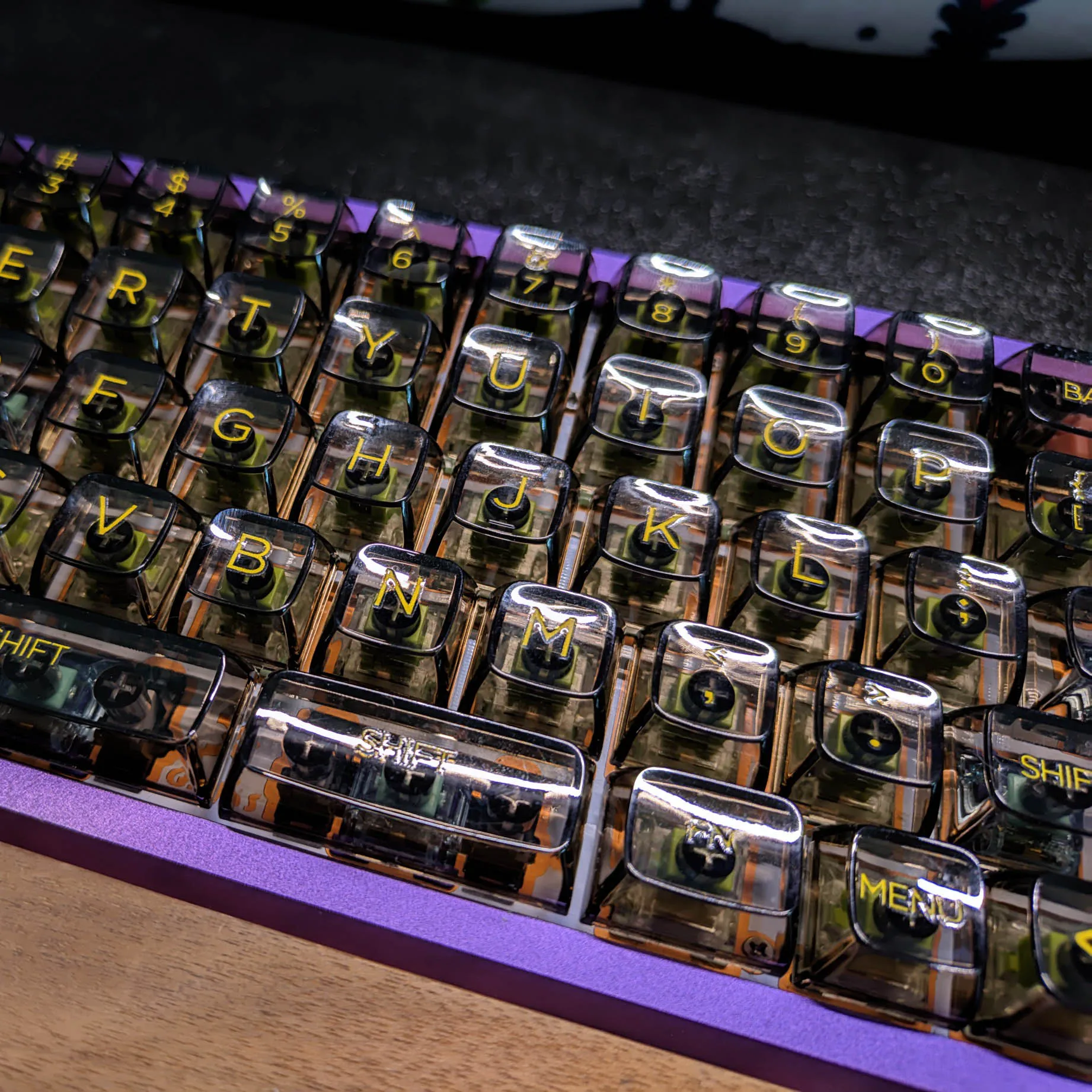 132 Keys Crystal Transparent backlit Keycaps For MX Switch Mechanical Gaming Keyboard PC RGB Black Yellow Green Key caps Custom