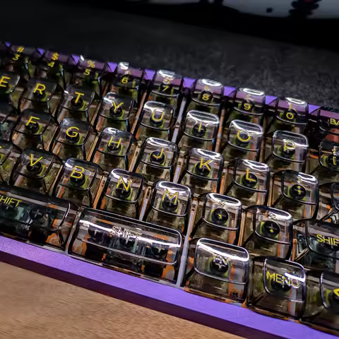 132 Keys Crystal Transparent backlit Keycaps For MX Switch Mechanical Gaming Keyboard PC RGB Black Yellow Green Key caps Custom