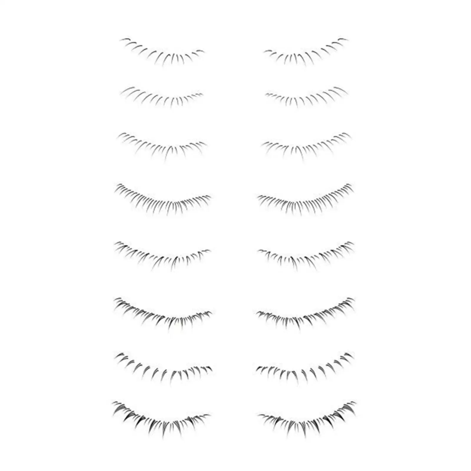 False Eyelashes Fake Lashes 3D Volume 8 Pairs Faux Eyelashes Makeup Eyelashes for Halloween Festival Cosplay