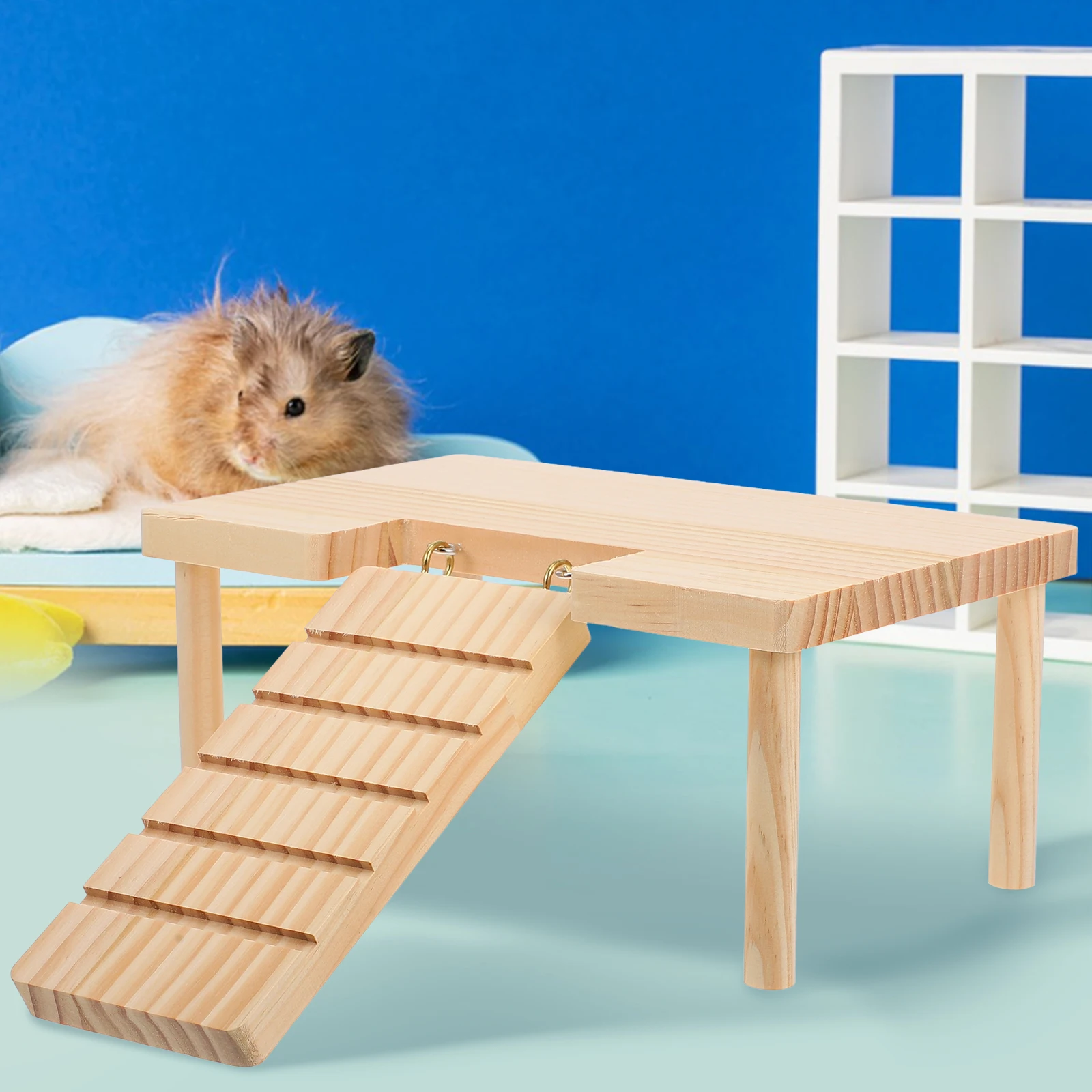 

Large Wooden Hamster Platform With Ladder For Small Animals Multi-Level Climbing Stand Cage Accessories Pet Habitat Decor