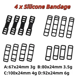 4pcs Bike Bicycle Cycling Silicone Elastic Strap Bandage Light Lamp Mount Holder Mirror Recorder Fixed Rubber Band Headlight