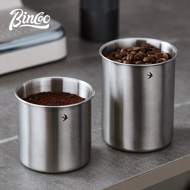 

BINCOO 304 Stainless Steel Coffee Canisters with Lid, Food Storage Jar Container for Coffee Bean, Nuts, Biscuits, Cereal Tools