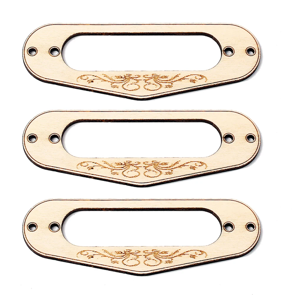 

3 Pcs Maple Pickup Frame Guitar for Electric Guitars Humbucker Ring Mounting Wooden Single Coil