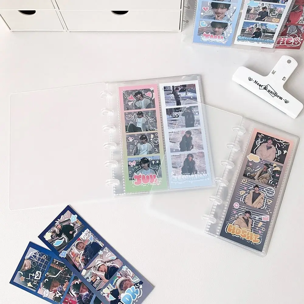 High Quality Mushroom Hole Photocards Holder Vertical Transparent Idol Card Collection Binder Loose Leaf Bill Storage Booklet