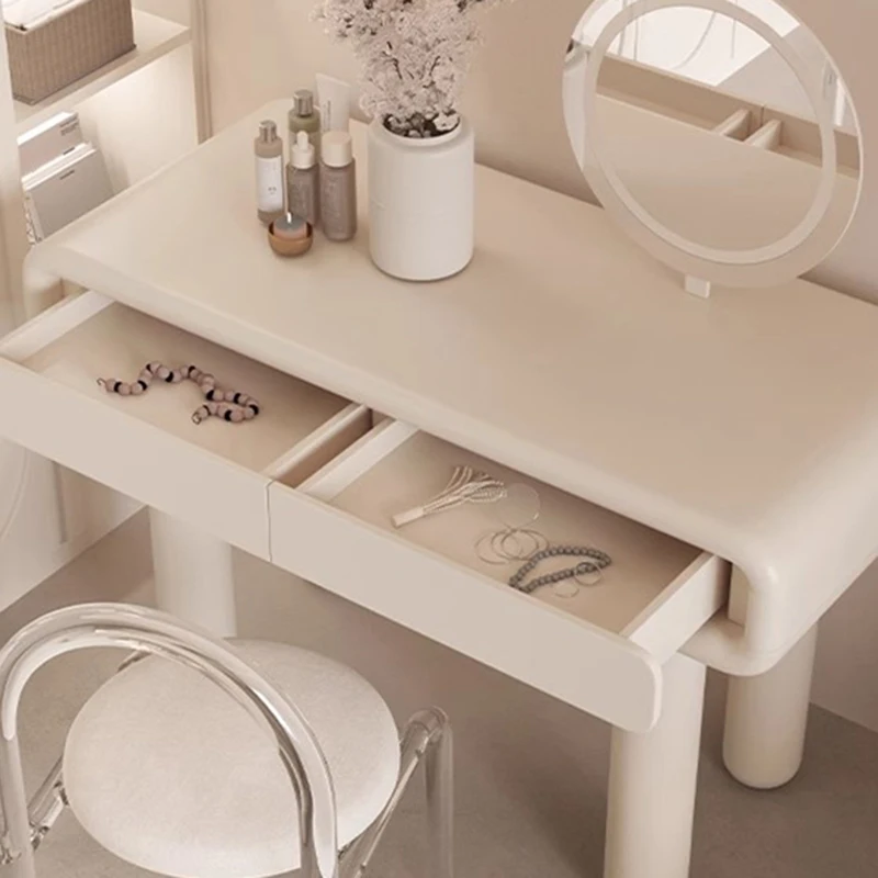 White Bedroom Vanity Table Mirror Chair Modern Living Room Wood Cosmetics Dressing Table Girl Closets Vestidores Home Furniture