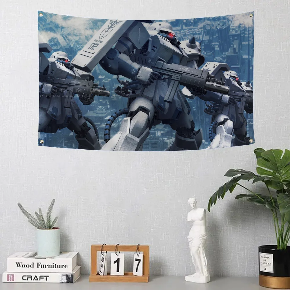 1pc UP Mobile Suit Gundam Zeon Flag Flags And Banners Four Hole Polyester Outdoor Decor Room Aesthetic