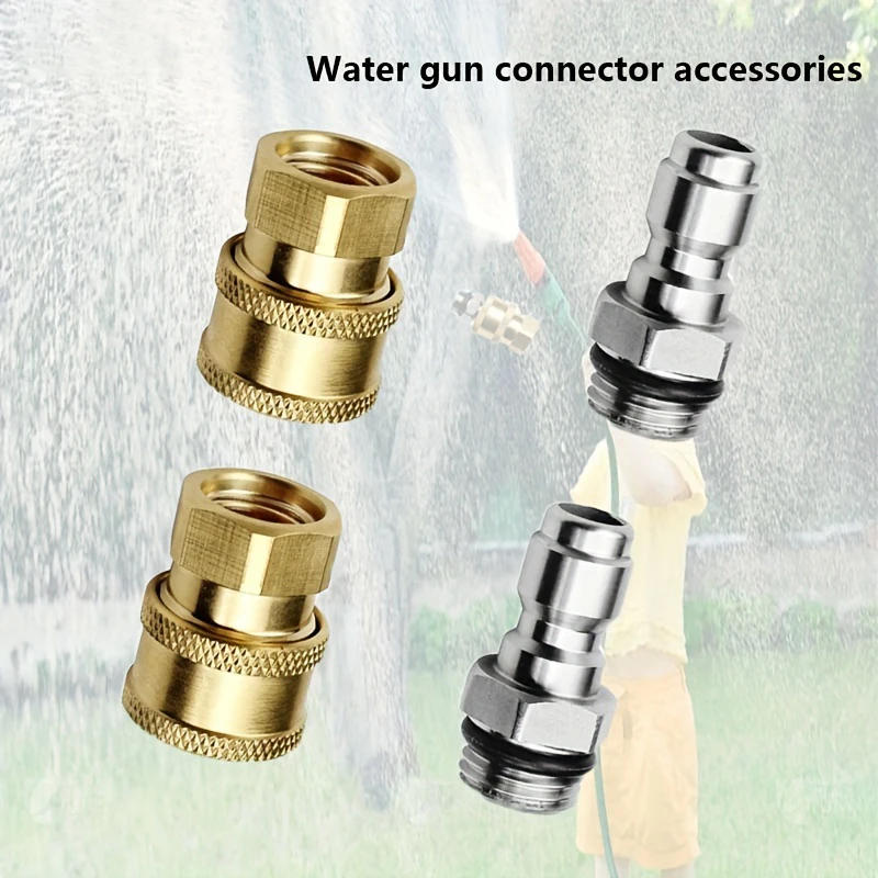 1 Set/2 Sets/3 Sets Hochdruck-Wasserpistolen-Schnellverbindungsadapter 1/4 Zoll Schnellkupplung M14 * 1,5 Anschlussadapter