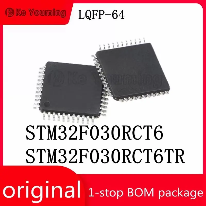 5PCS Integrated circuit (IC) embedded microcontroller, electronic components, STM32F030RCT6, STM32F030RCT6TR, LQFP-64