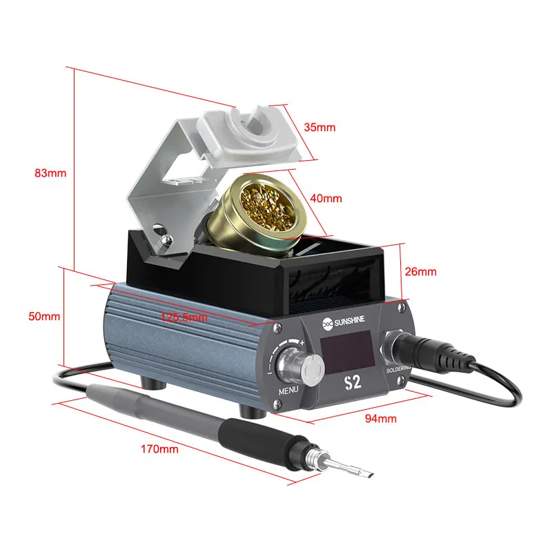 Precision S2 Soldering Iron Station Kit compatible for C210 Solder Iron Tip Sleep Mode, Auto Shutdown, Preset Channels