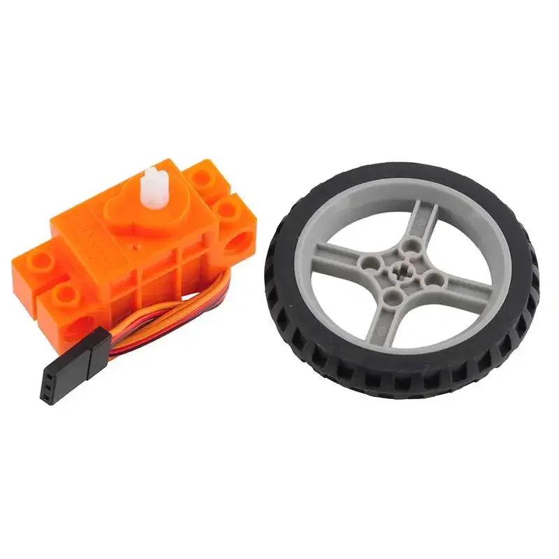 4PCS Geekservo Rotation Servo Wheel Compatible 360 Degree Continuous with Legoeds Building Blocks Micro:bit Robot Smart Car Toys