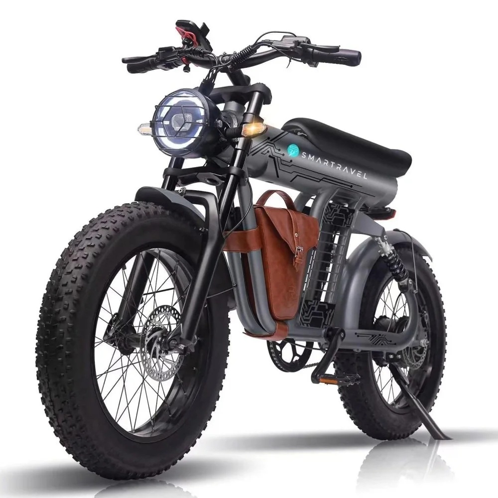 

ZM21 Adult Electric Bicycle,1200W Brushless Motor,52V29Ah Battery,20''×4.0'' Wide Tires,Top Speed 35MPH,Front & Rear Headlamps