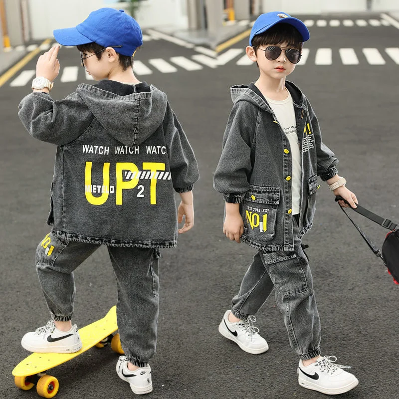 

Boys Coat +Pants Kids Suits 2PCS/Set Cotton 2024 Lovable Jean Spring Autumn Cotton High Quality Christmas Gift Children Clothing