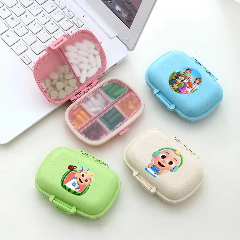 

Cocomelons Pill Storage Box Travel Portable Medicines Candy Dispenser Case Kids Parent Multifunction Compartment Sealer Boxes