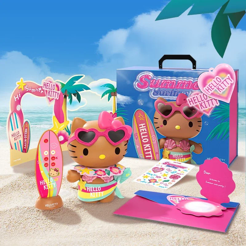 

Милый Sanrio Hello Kitty Bluetooth-динамик, летняя серия для серфинга, портативный динамик Hellokitty Girl, настольное украшение, подарок на Хэллоуин