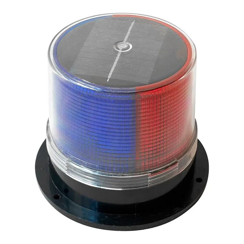 Lampu Strobo Peringatan LED Tenaga Surya, Lampu Beacon Magnetik Bulat untuk Atap, Lampu Flash untuk Penghalang Jalan Malam Hari, Pos Keamanan, Aksesoris Keselamatan