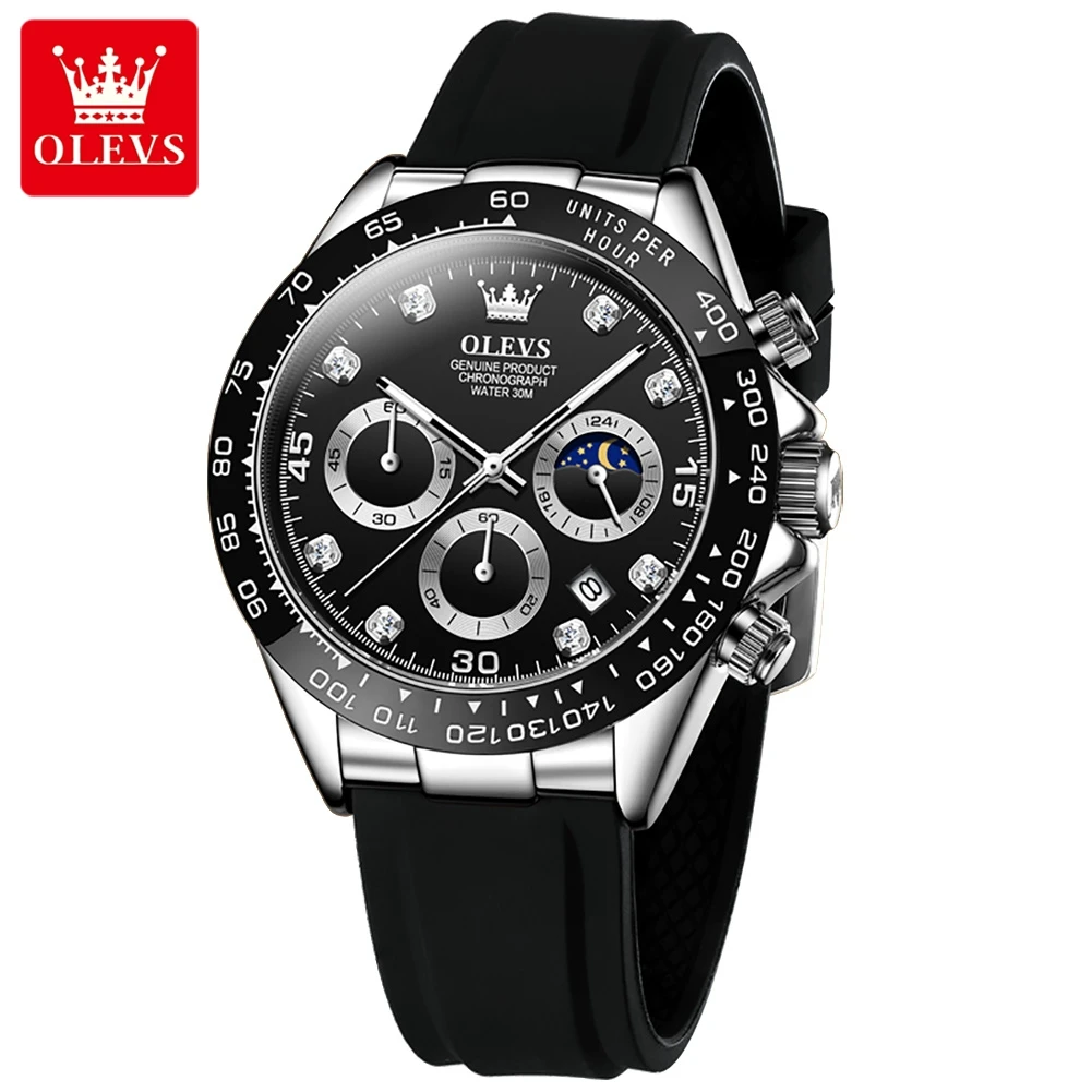 OLEVS 2875 Luxury Men Watch Quartz Man Watches Waterproof Luminous Top Brand Watch for Men Date Chronograph Sport Wristwatch image 3
