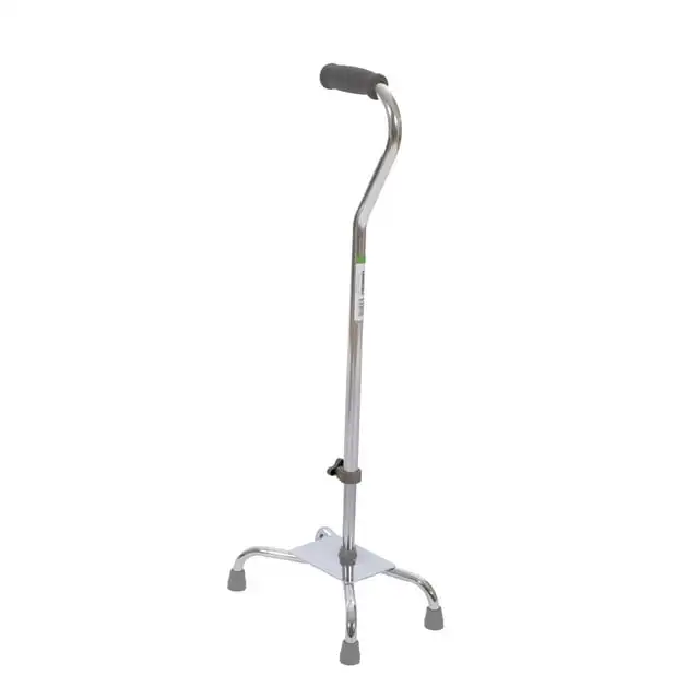 

Essential Medical Supply Bastón Cuádruple De Base Grande En Plata