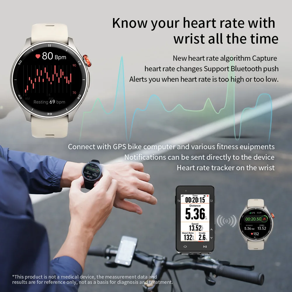 IGPSPORT LW10 ciclismo reloj para correr deportes ubicación GPS ruta navegación llamadas Monitor de ritmo cardíaco pantalla AMOLED datos de Fitness