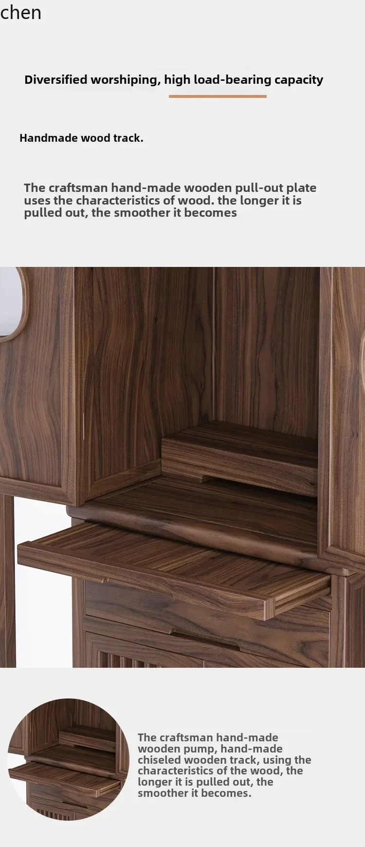 YFY  New Chinese Buddhist Shrine Standing Cabinet Dust-proof Glass Door Modern Simple Solid Wood God of Wealth Guanyin