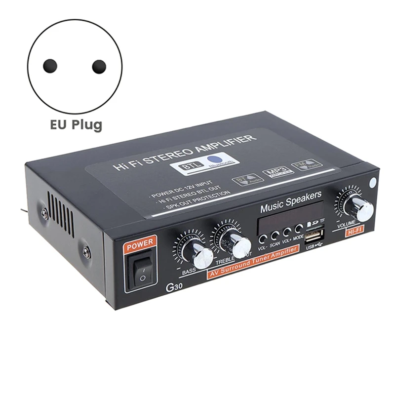 1 PCS European Regulations G30 Digital Power Amplifier 800W Power Audio Amplifier General Car Supplies EU Plug