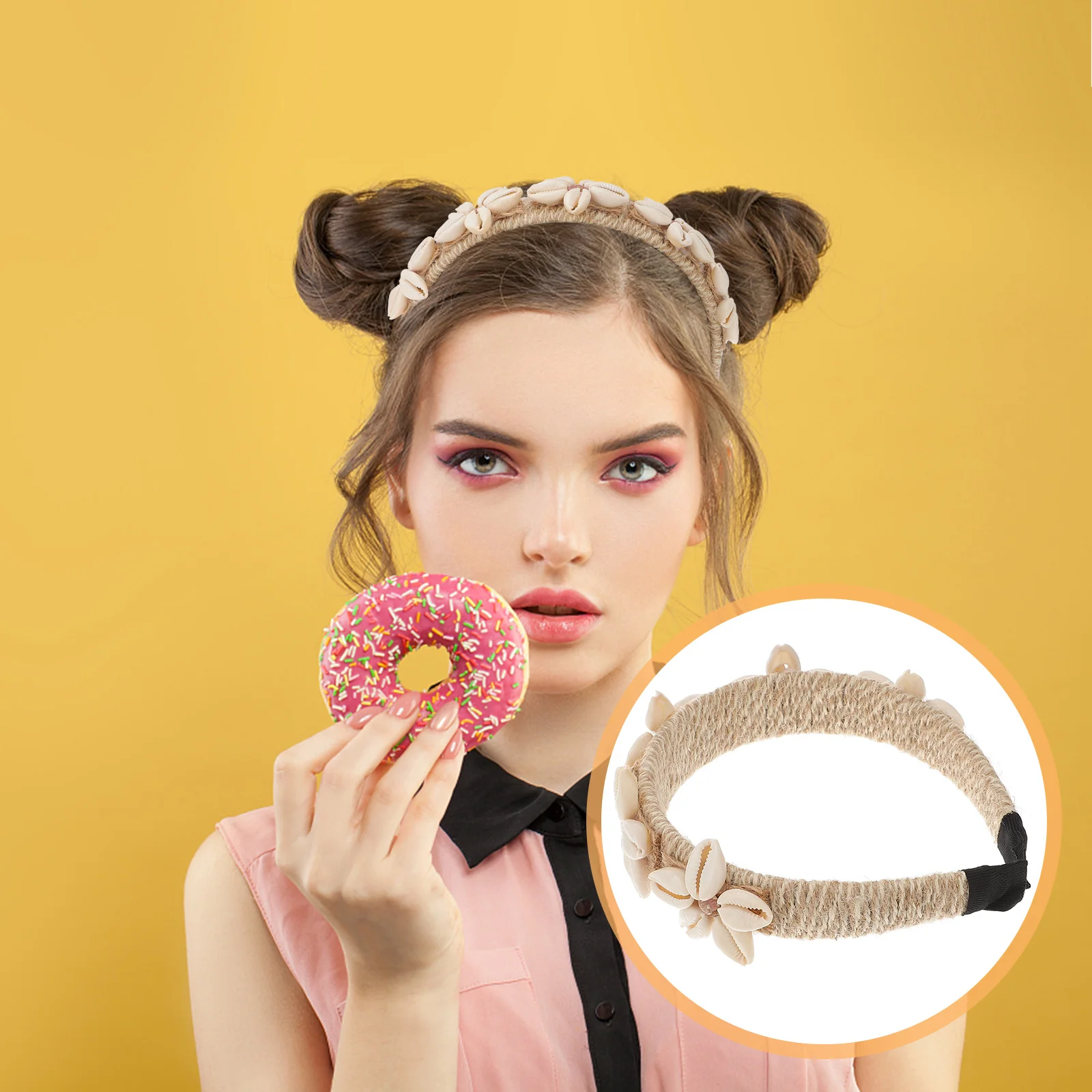

Seashell Headb White Hair Accessories Women Hoop Bridal Comfortable Breathable Material Face Mask Daily Wear Hair Care Styling