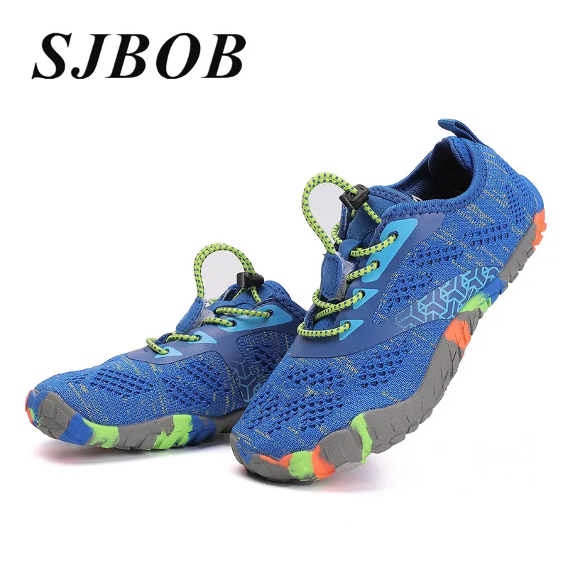 

Blue Children's Barefoot Shoes Anti-Slip Upstream Aqua Shoes Boys Quick-Drying Outdoor Beach Shoes For Girls zapatillas barefoot