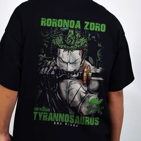 

ONE PIECE 100% Pure Cotton New 1 Summer Japanese One King Sauron Short-sleeved T-shirt Men and Women with The Same Loose