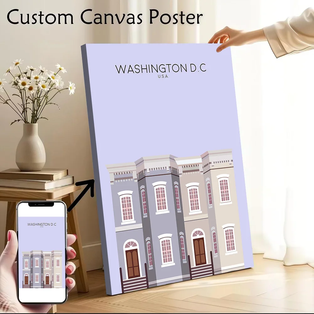 Washington Travel Snippet Canvas Poster Wall Art Customizable High Quality Printed Picture for Modern Home Decoration Ornaments