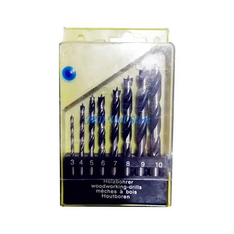 A2UD 8PCS khoan bit Set cho chế biến gỗ xoắn ốc bit bit bit bằng thép carbon cao lỗ bằng ván gỗ đặc biệt công cụ khoan bit