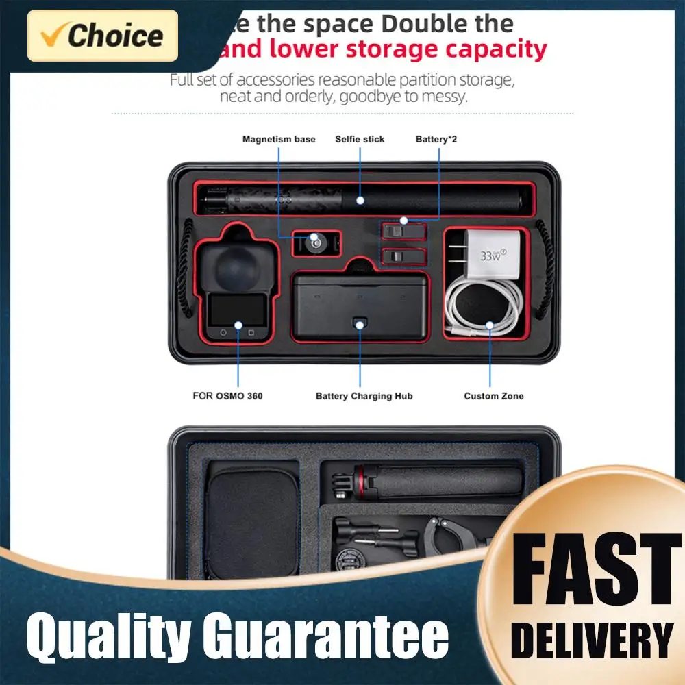 

Dual Layer Case with Shoulder Strap Protective Travel Carrying Case Portable Waterproof Storage Box for OSMO 360 Accessories