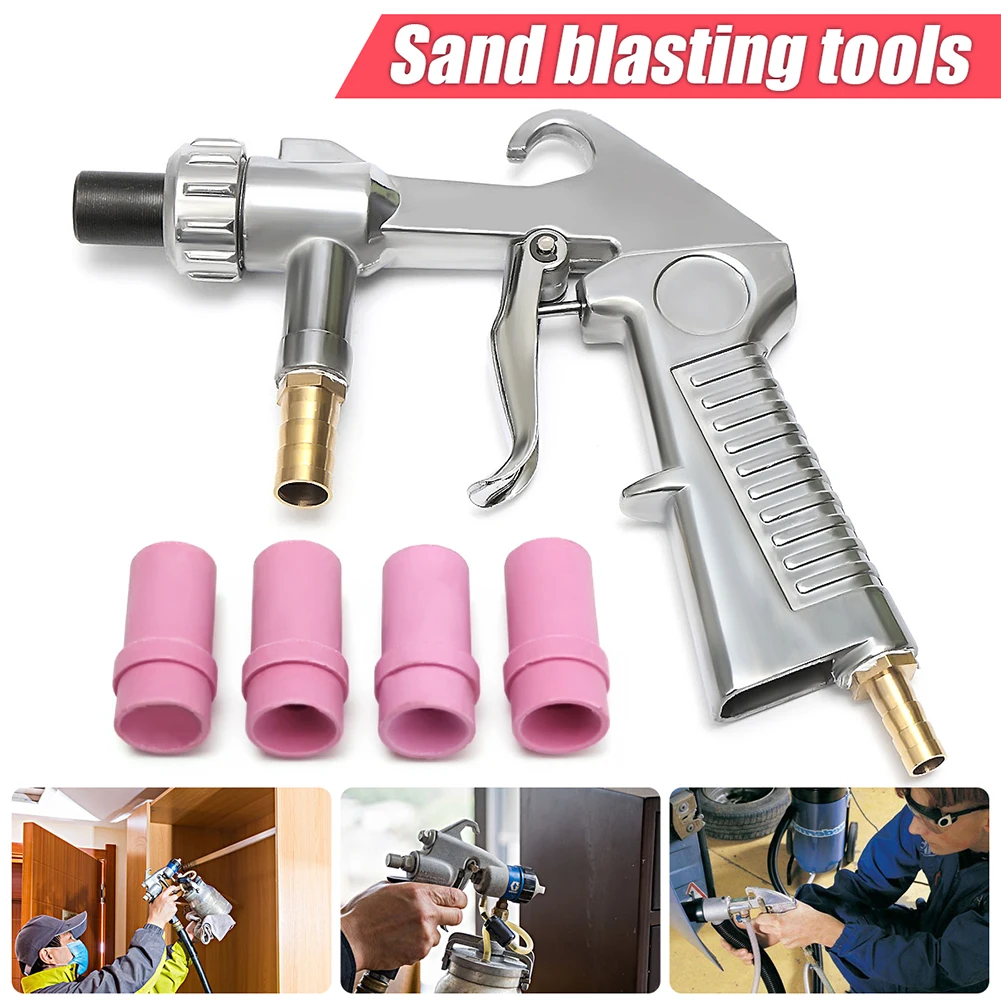 Sandblaster Feed Blast Spray Gun Sandblasting Gun Abrasive Tool Ceramic Nozzles Tips Kit Pneumatic Tools Guns Power Tools