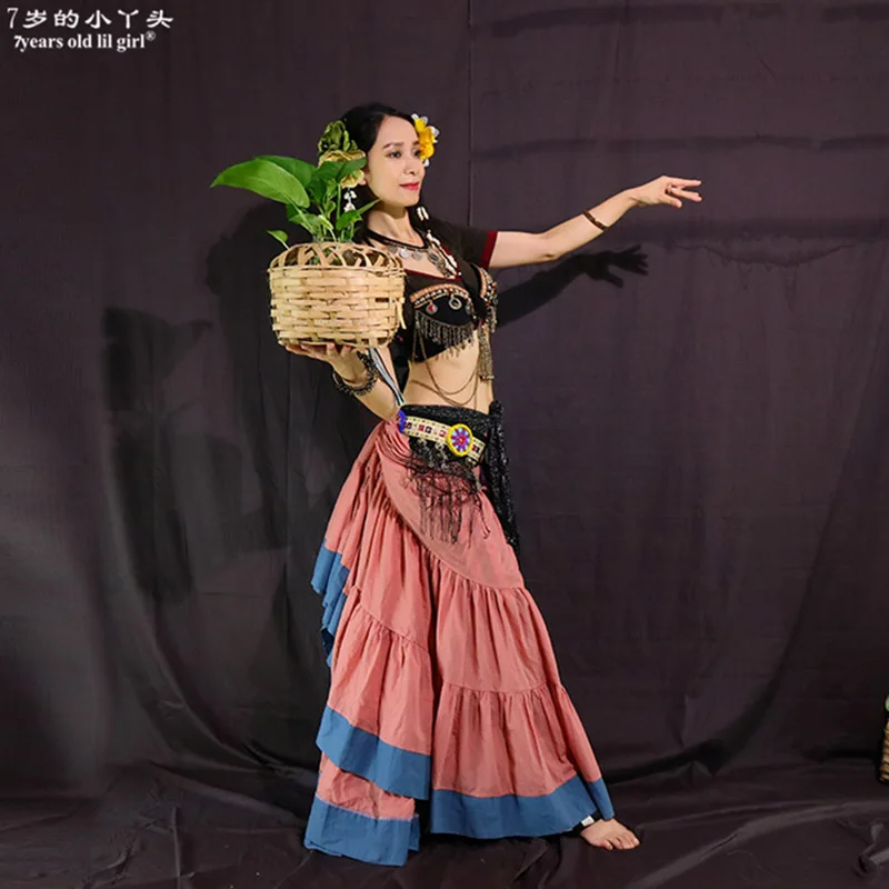 Tribal Belly Dance Skirts ATS Performance Cotton Flamenco Clothing  Long Full Circel Gypsy CWW05