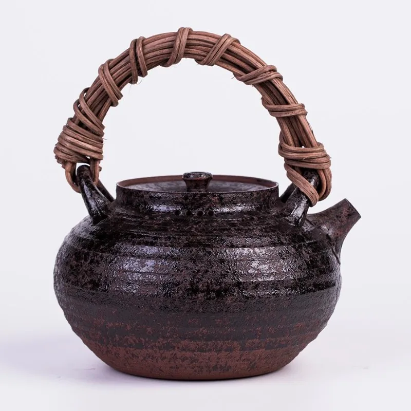 Purple sand kettle, pure handmade pottery pot, beam pot, electric ceramic stove for making tea, kettle, household teapot