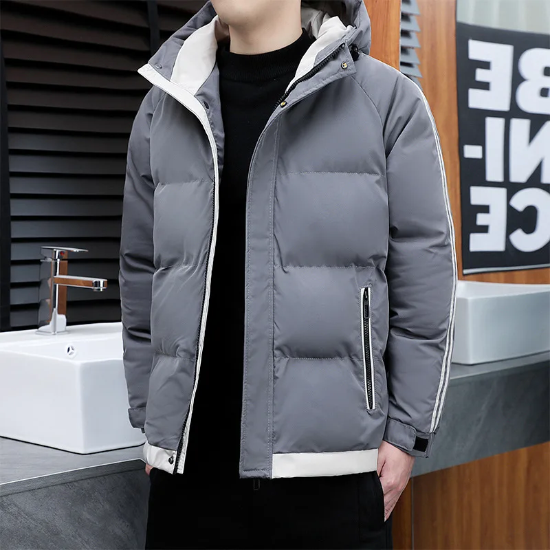 Inverno parkas algodão acolchoado 2022 novo casaco de moda com capuz grosso quente jaqueta para masculino adolescentes outerwear