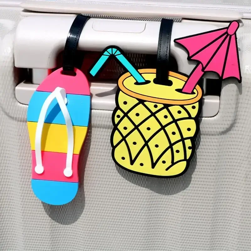 1PCS Colors Luggage Tags Backpack Bags Suitcase Name Tags Pendants Cute Cartoon Airplane Boarding Labels Travel Accessories